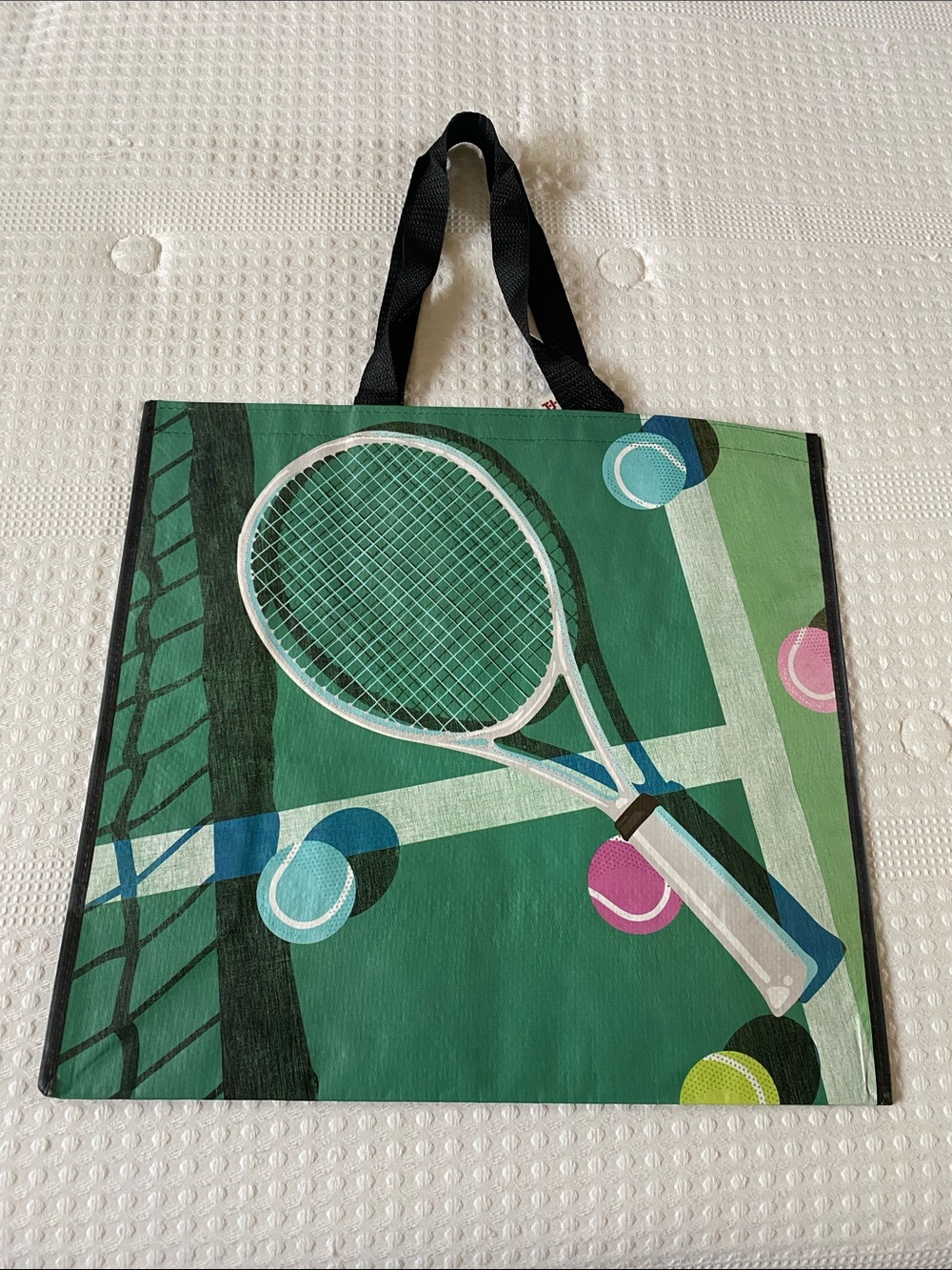Tennis Graphic TJMaxx  Reusable Tote Bag in Green